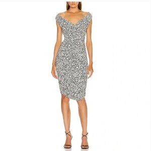 Norma Kamali Tara Ruched Dress Baby Leopard Print